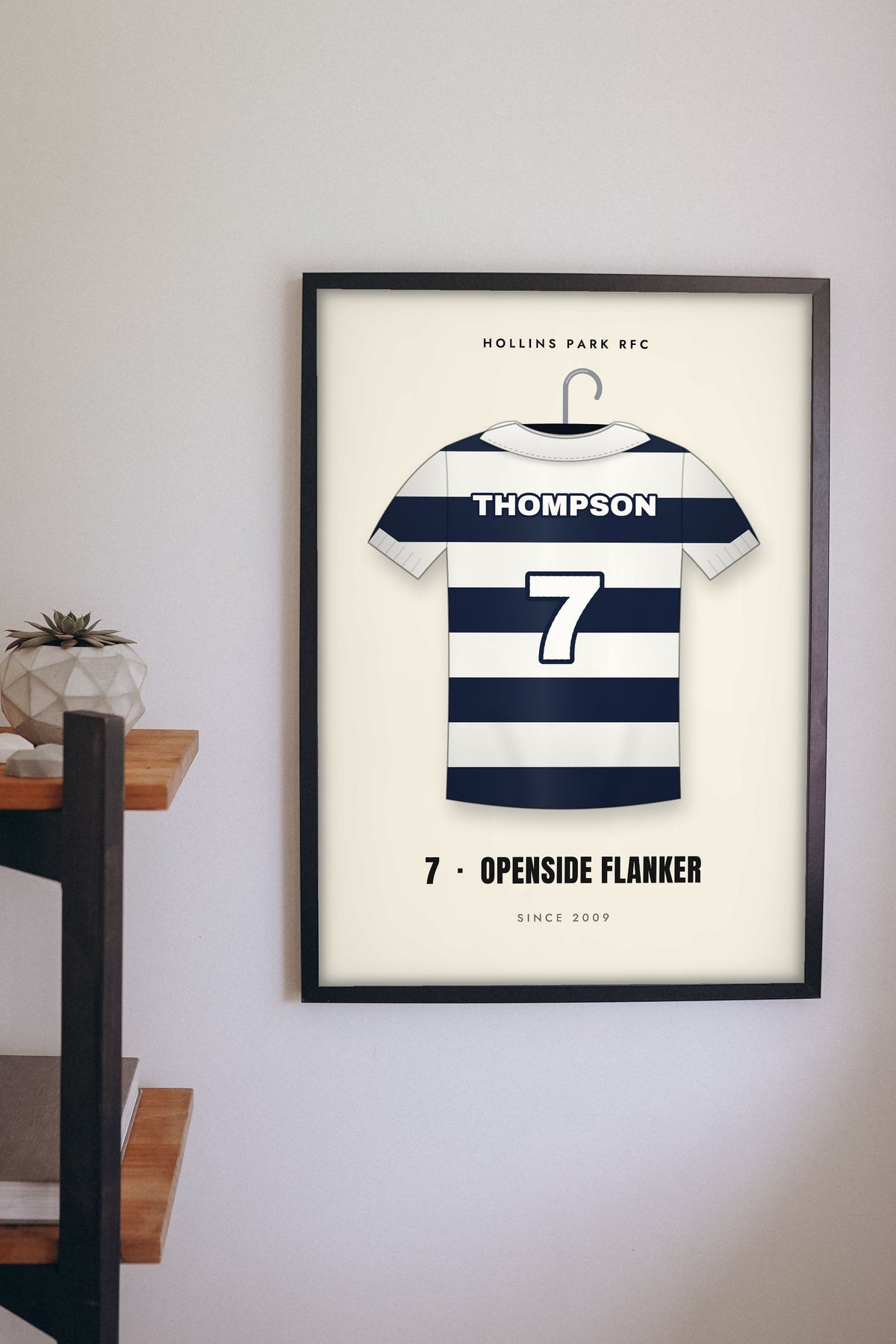 Personalised Rugby Shirt Print - rugby shirt print on the wall