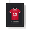 Personalised Rugby Shirt Print - framed charcoal version for a women's player of the season