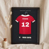 Personalised Rugby Shirt Print - women's red shirt, number 12 inside centre