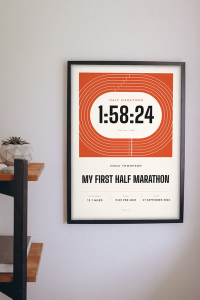 Personalised Running Print - personalised running print on the wall