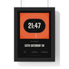 Personalised Running Print - framed black running print, 21:47 5K