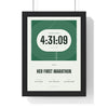Personalised Running Print - framed racing green running print, her first marathon
