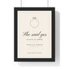 Personalised She Said Yes Engagement Print - framed cream She said yes engagement print for Olivia and James, Arthur's Seat