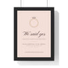 Personalised She Said Yes Engagement Print - blush We said yes version, St Ives harbour