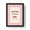 Personalised Shoes Off Sign Print - framed pink gingham leave your worries at the door print