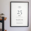 Personalised Silver Wedding Anniversary Print - hanging on a living room wall