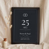 Personalised Silver Wedding Anniversary Print - leaning in a frame, dark