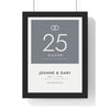 Personalised Silver Wedding Anniversary Print - modern, light