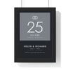 Personalised Silver Wedding Anniversary Print - modern, dark
