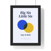 Personalised Sister Print - cobalt Big Sis, Little Sis version