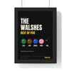 Personalised Snooker Family Print - framed black version, The Walshes