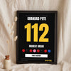 Personalised Snooker Highest Break Print - black and gold version, a first century