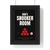 Personalised Snooker Room Sign Print - framed black and gold version