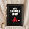 Personalised Snooker Room Sign Print - black and gold version, Dad's Snooker Room