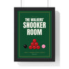 Personalised Snooker Room Sign Print - framed green version for a family games room