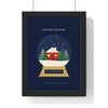 Personalised Snow Globe Print - framed navy and gold version