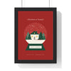 Personalised Snow Globe Print - framed Christmas red version for Nanny and Grandad