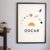 Personalised Space Name Print - space name print on a child's bedroom wall