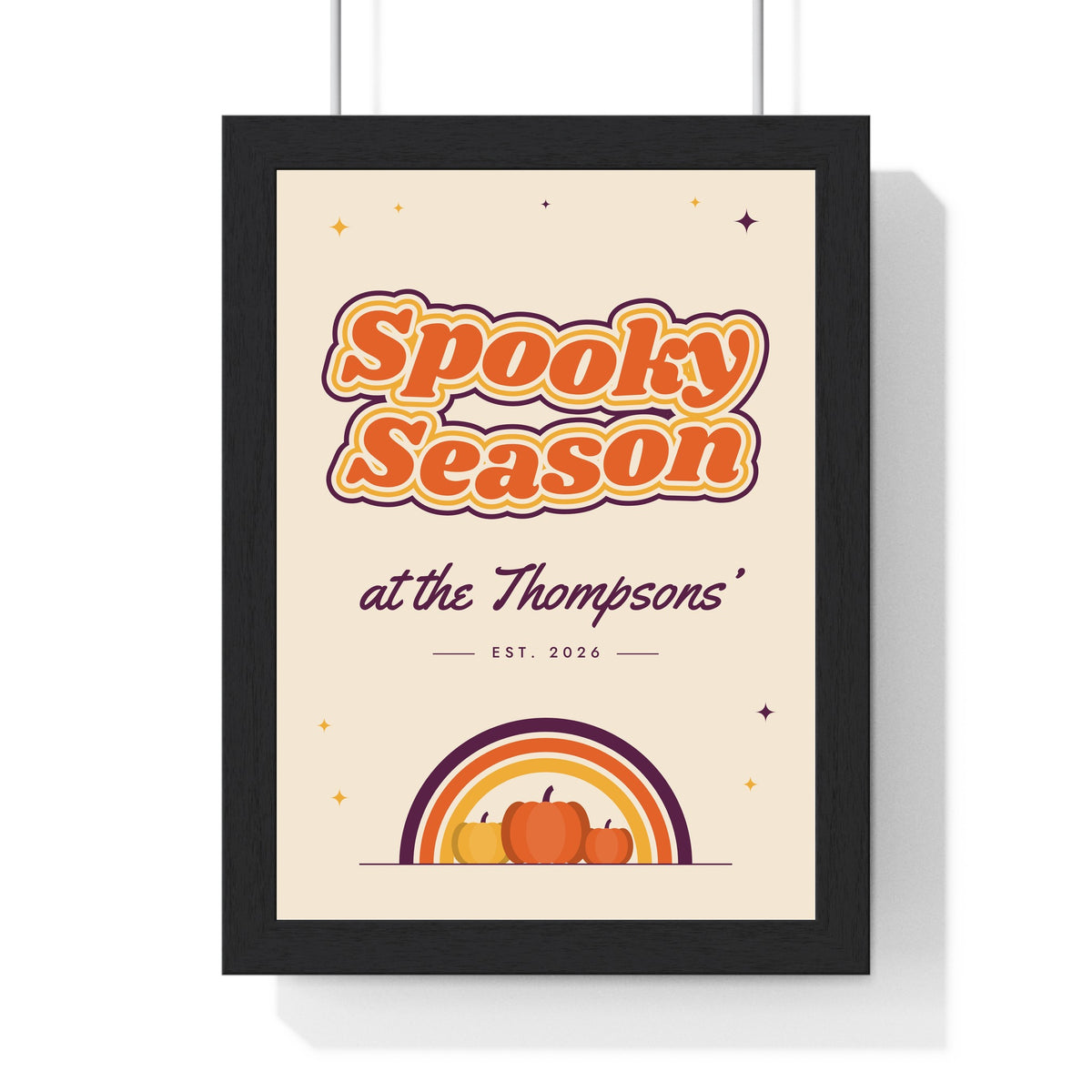 Personalised Spooky Season Family Print - framed cream Spooky Season print at the Thompsons