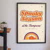 Personalised Spooky Season Family Print - retro Spooky Season family print on the kitchen wall