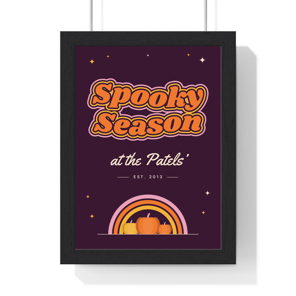 Personalised Spooky Season Family Print - framed plum Spooky Season print