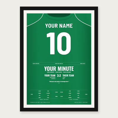 Personalised sports print - your name, number, team, score and line-ups