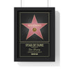 Framed Personalised Star of Fame Award Wall Art, Customizable Frame/Unframed poster