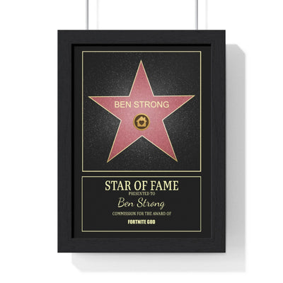 Framed Personalised Star of Fame Award Wall Art, Customizable Frame/Unframed poster