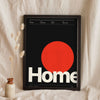Personalised Swiss Typographic Print - black and red Home print leaning on a shelf
