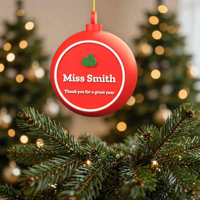 Personalised Teacher Bauble - personalised teacher bauble on the Christmas tree