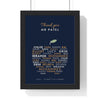 Personalised Teacher Thank You Print - framed navy apple version