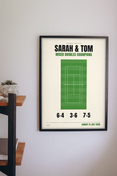 Personalised Tennis Print - personalised tennis print on the wall