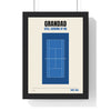 Personalised Tennis Print - framed blue hard court tennis print for Grandad