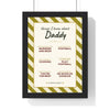 Personalised Things I Know About Daddy Print - framed olive and cream Daddy version