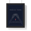 Personalised Till Death Do Us Part Print - framed midnight navy version with long names