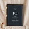 Personalised Tin Anniversary Print - leaning in a frame, dark