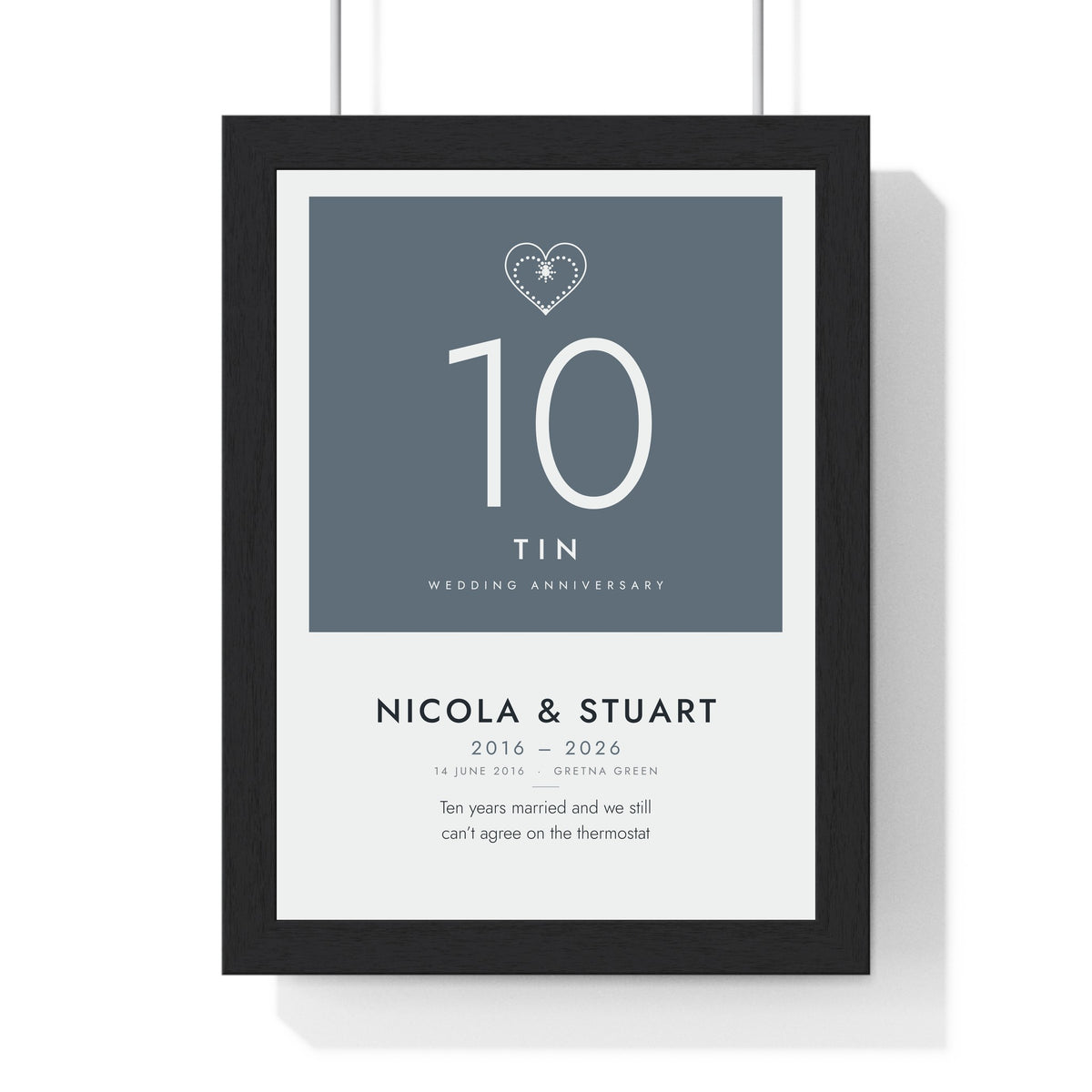 Personalised Tin Anniversary Print - modern, light