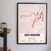 Personalised Tokyo Marathon Print - Tokyo Marathon route print on the hallway wall