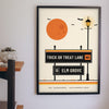 Personalised Halloween Street Sign Print - Halloween street sign print on a hallway wall