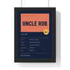 Personalised Uncle Print - framed navy version
