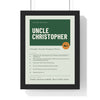 Personalised Uncle Print - sage version with six numbered reasons