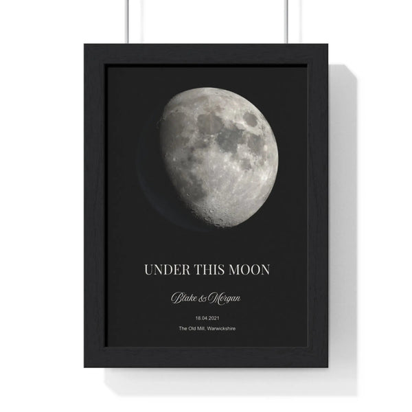 Framed Personalised Under This Moon Phase Gift travel poster