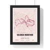 Personalised Valencia Marathon Print - framed street map Valencia Marathon route print with name and finish time