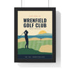 Personalised Vintage Golf Club Poster - framed vintage golf poster for Wrenfield Golf Club on a links by the sea