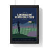 Personalised Vintage Golf Club Poster - framed dusk navy heathland version