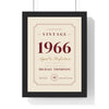 Personalised Vintage Year Birthday Print - framed cream Vintage 1966 aged to perfection print