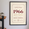 Personalised Vintage Year Birthday Print - vintage year birthday print on the study wall