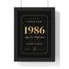 Personalised Vintage Year Birthday Print - framed black and gold 40th version