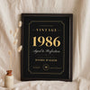Personalised Vintage Year Birthday Print - black and gold Vintage 1986 print