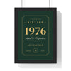 Personalised Vintage Year Birthday Print - framed forest green 50th version